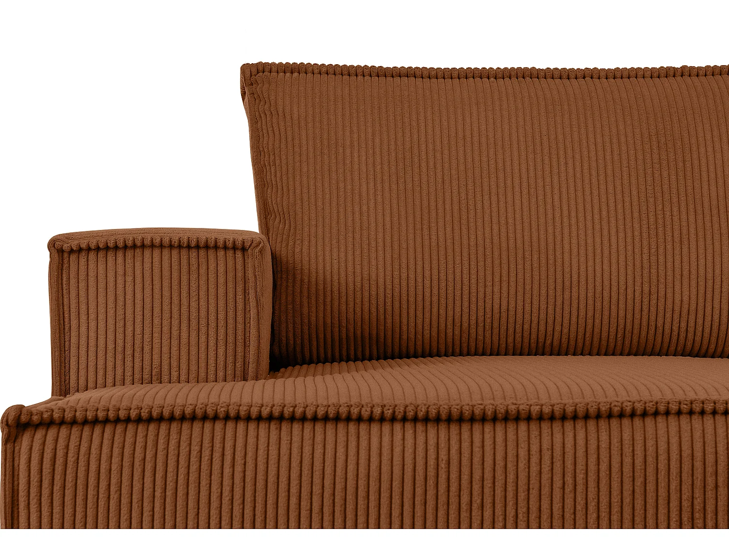 Ecksofa links - mit Schlaffunktion - in Pet Friendly Cord-Stoff - rot - NAPI