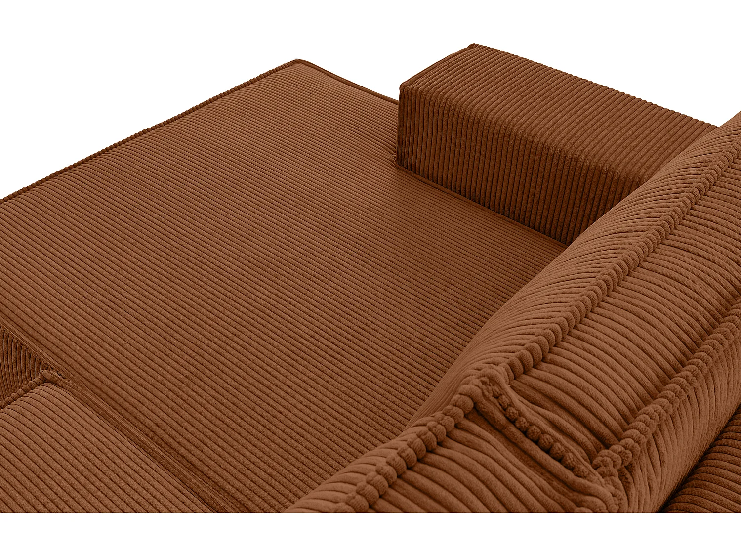 Ecksofa links - mit Schlaffunktion - in Pet Friendly Cord-Stoff - rot - NAPI