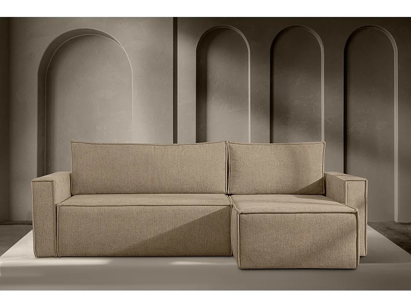 Universal Ecksofa links oder rechts - mit Schlaffunktion - Modern - hellbraun - NAPI II