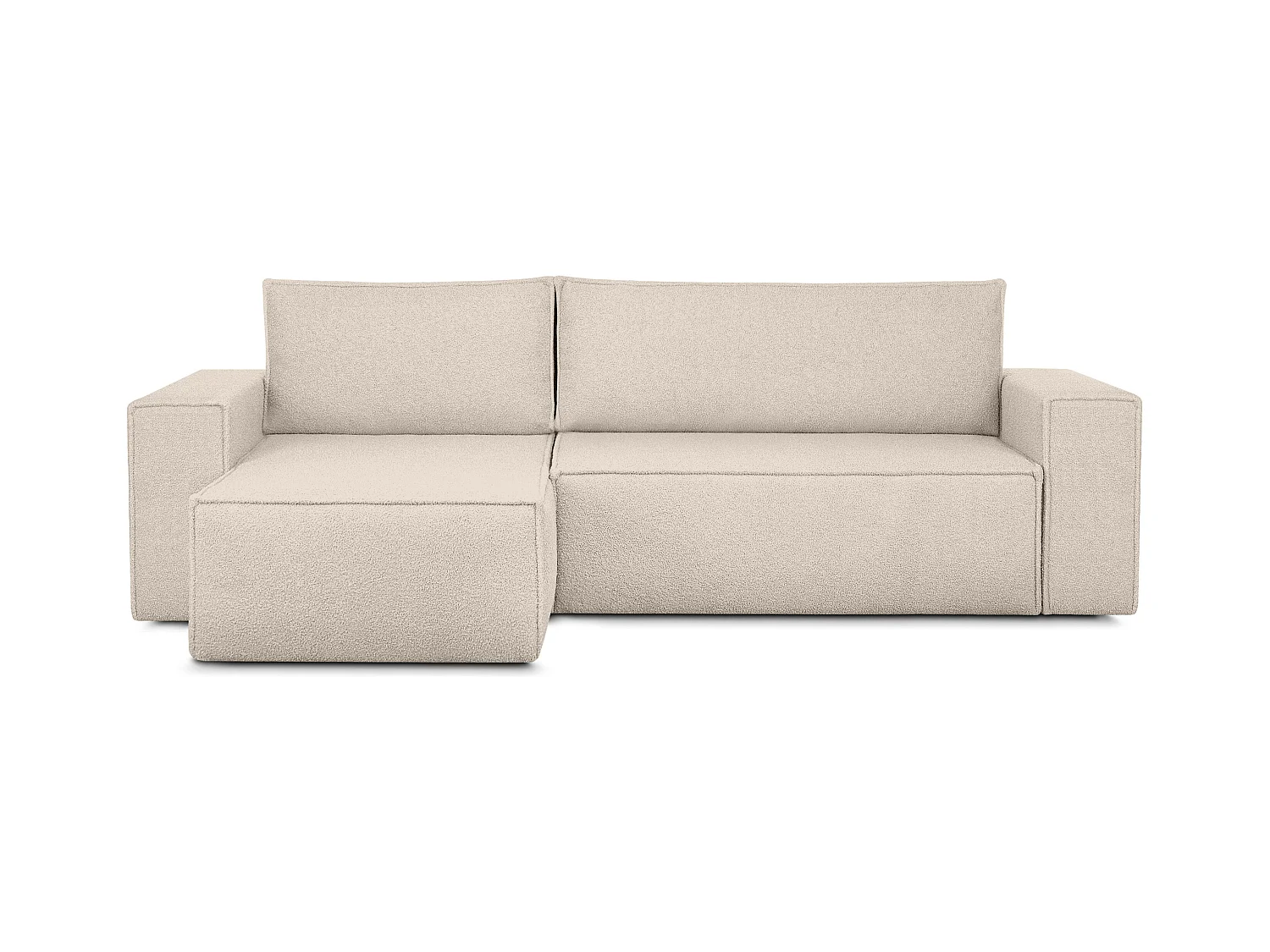 Ecksofa Big links/rechts - mit Schlaffunktion -Pet Friendly Stoff - elfenbein - NAPI II