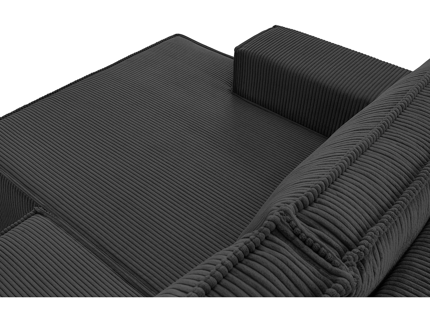 Ecksofa links - mit Schlaffunktion - in Pet Friendly Cord-Stoff - dunkelgrau - NAPI