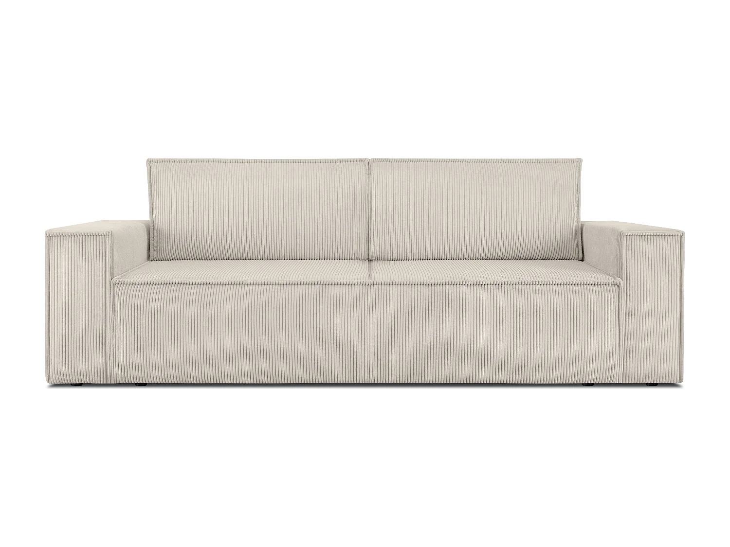 Sofa 3 Sitzer - mit Schlaffunktion - in Pet Friendly Cord-Stoff - cremig - NAPI