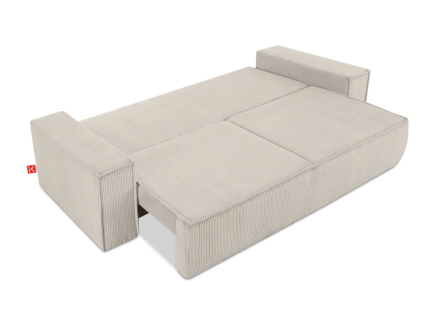 Sofa 3 Sitzer - mit Schlaffunktion - in Pet Friendly Cord-Stoff - cremig - NAPI