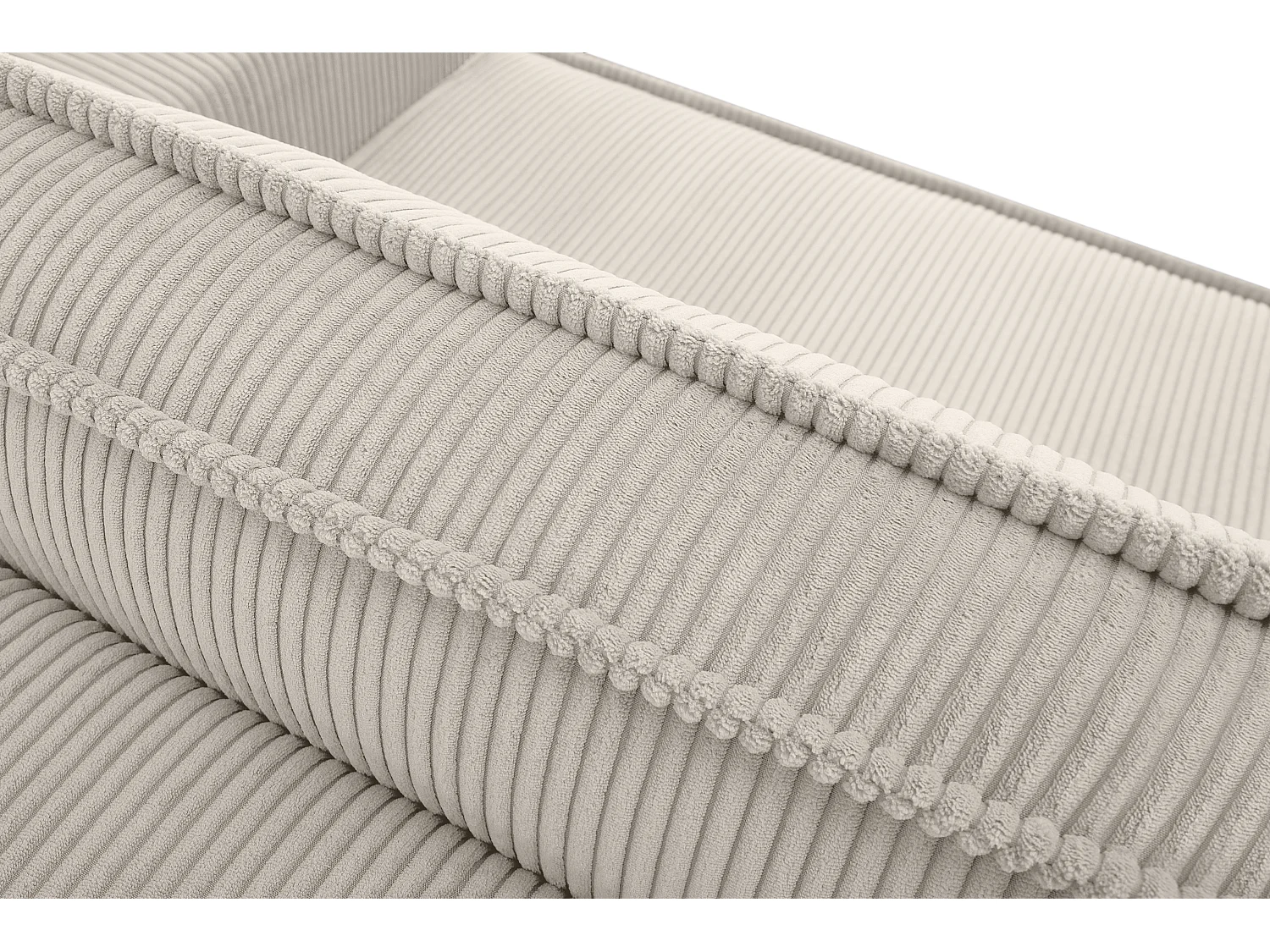 Sofa 3 Sitzer - mit Schlaffunktion - in Pet Friendly Cord-Stoff - cremig - NAPI