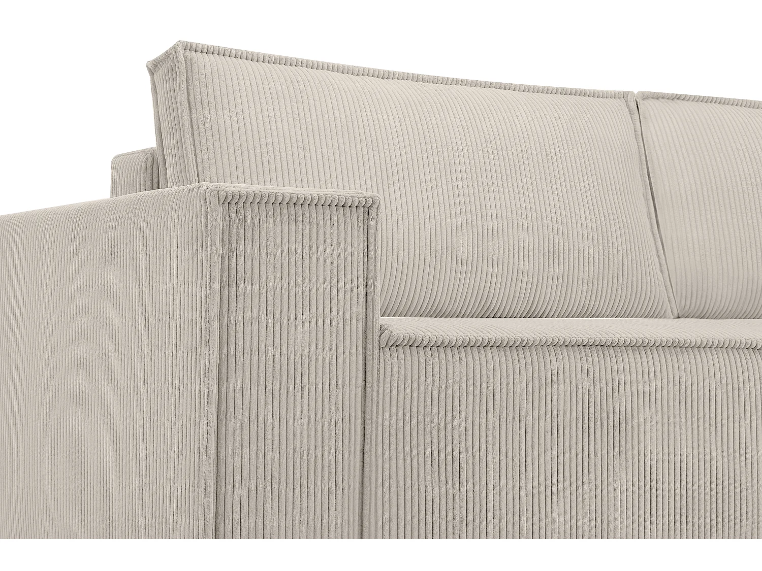 Sofa 3 Sitzer - mit Schlaffunktion - in Pet Friendly Cord-Stoff - cremig - NAPI