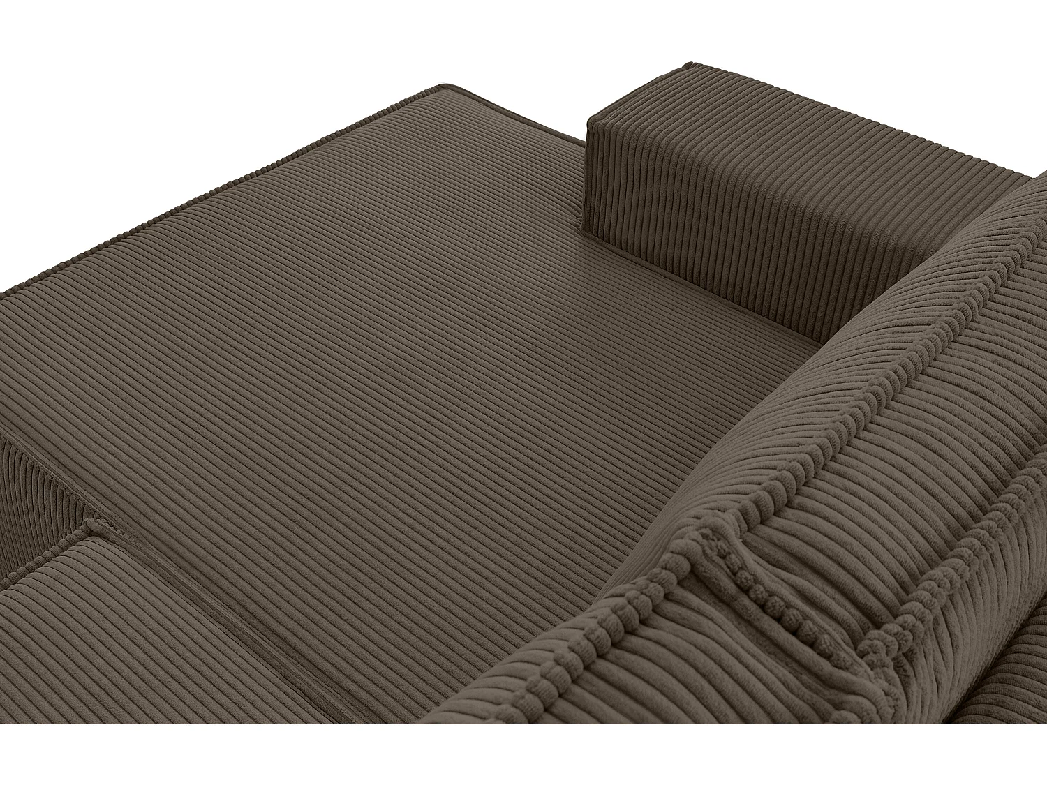 Ecksofa links - mit Schlaffunktion - in Pet Friendly Cord-Stoff - braun - NAPI