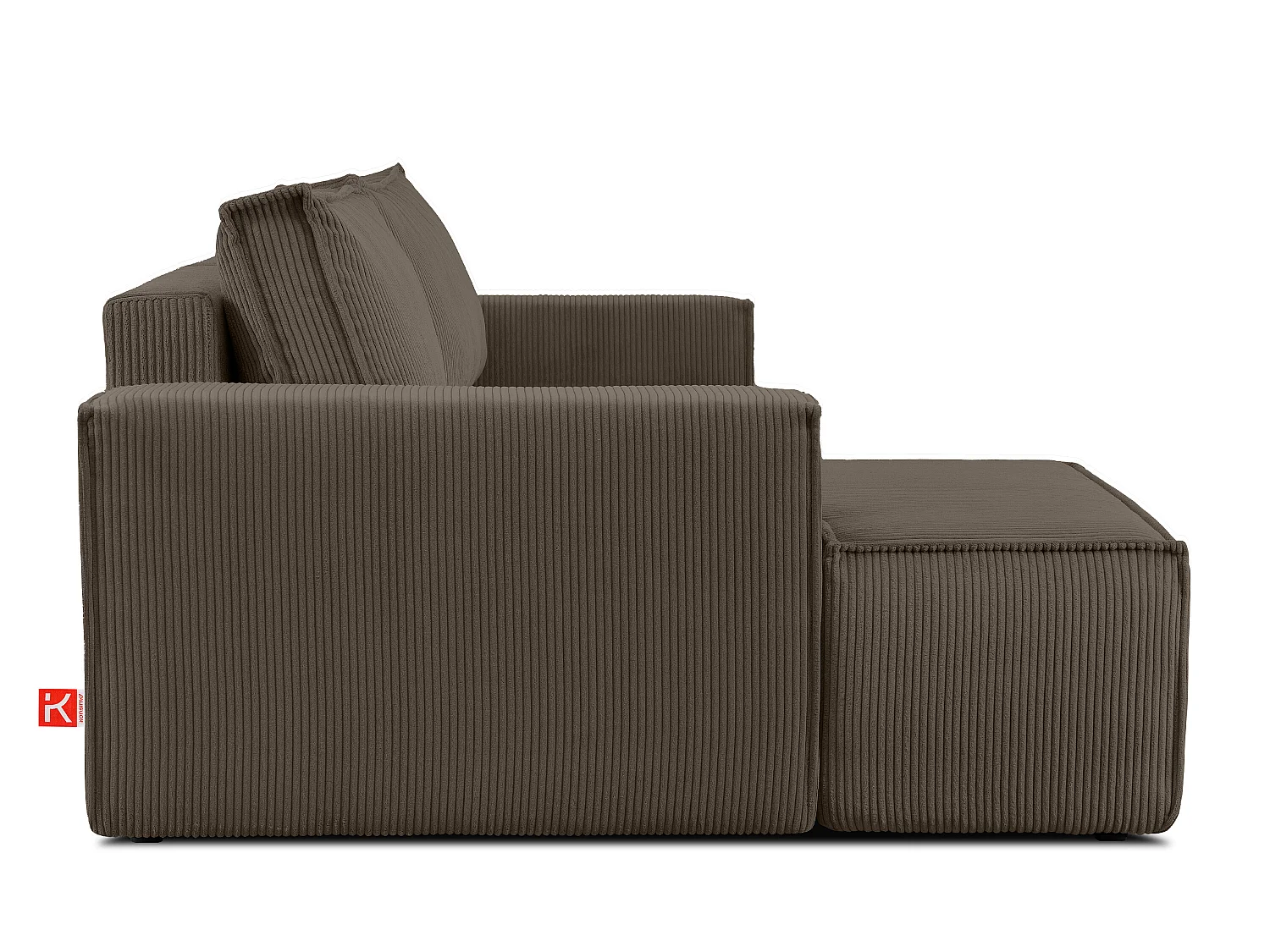 Ecksofa links - mit Schlaffunktion - in Pet Friendly Cord-Stoff - braun - NAPI