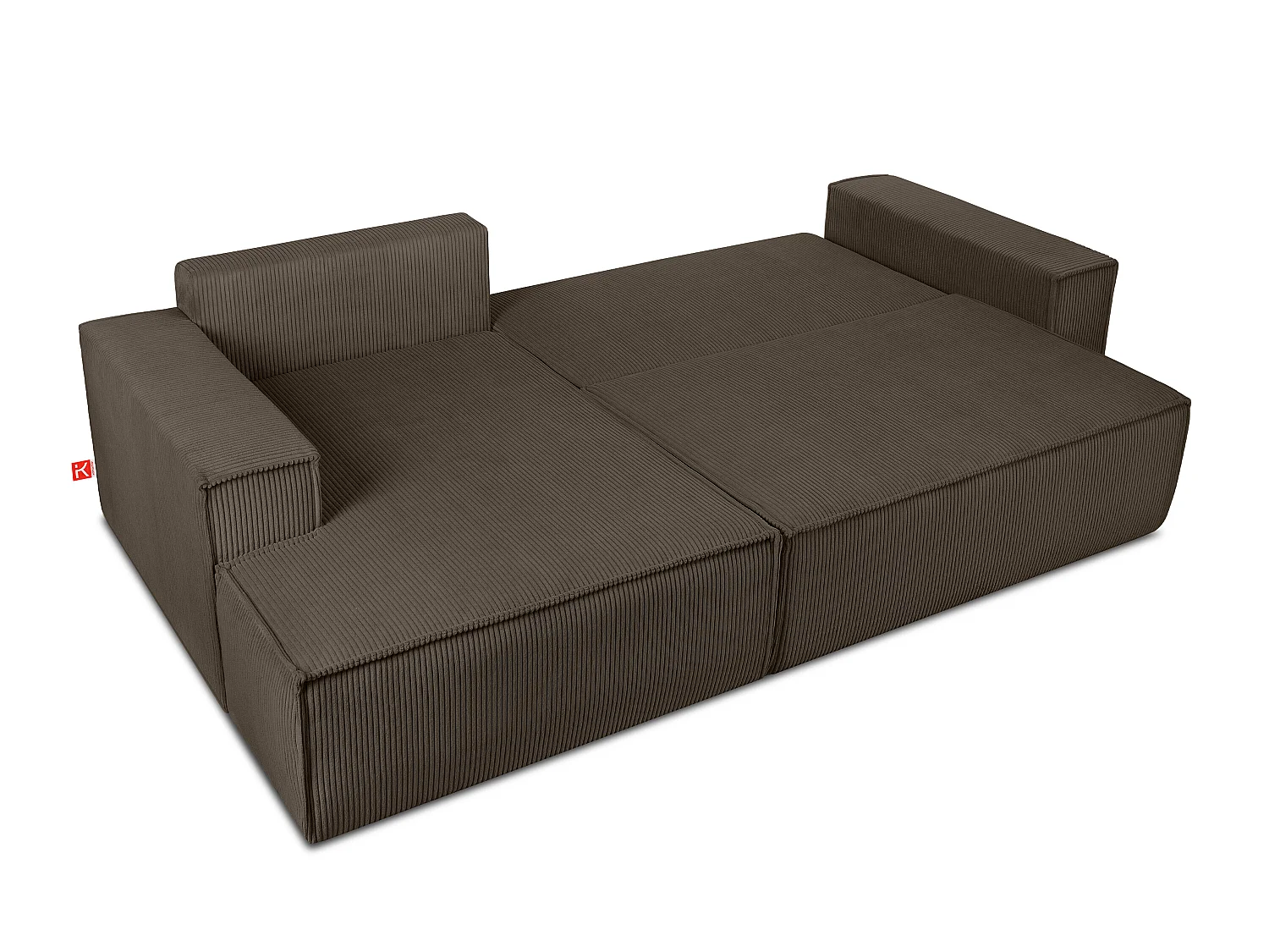 Ecksofa links - mit Schlaffunktion - in Pet Friendly Cord-Stoff - braun - NAPI