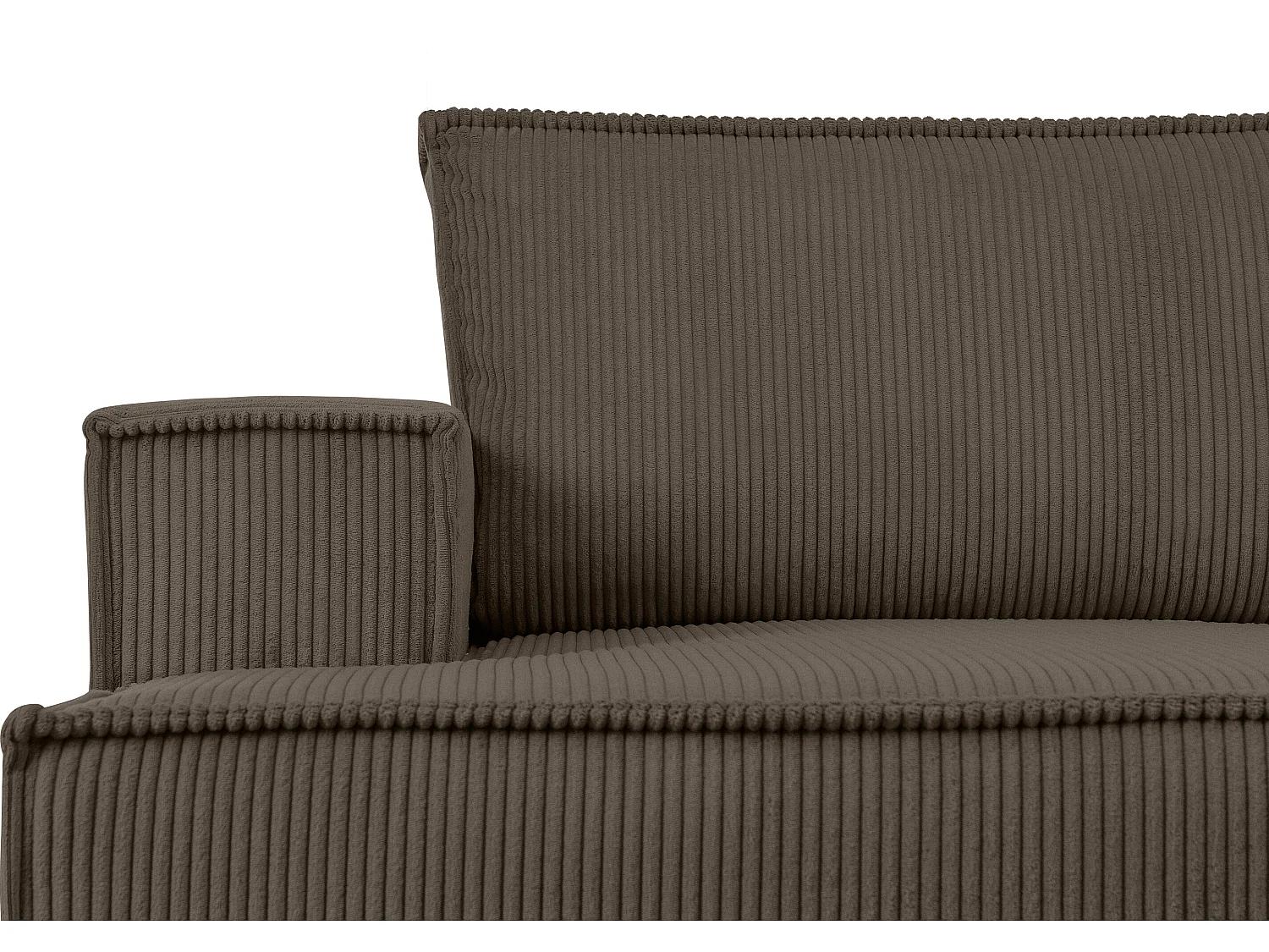Ecksofa links - mit Schlaffunktion - in Pet Friendly Cord-Stoff - braun - NAPI