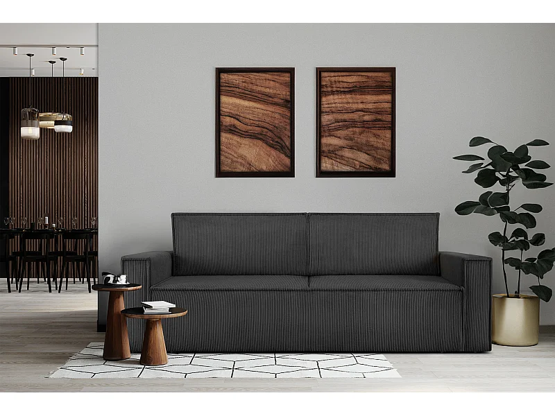 Schlafsofa in Pet Friendly Cord-Stoff - dunkelgrau - NAPI