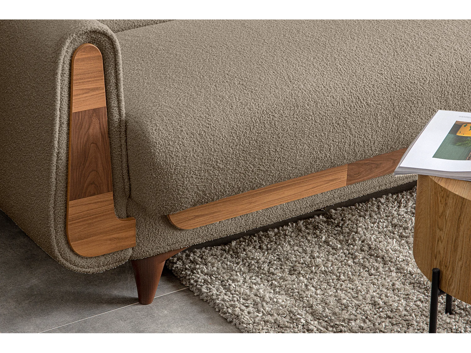 Schlafsofa GUSTAVO Schlafsofa - 3-Sitzer - Velours-Stoff - Braun