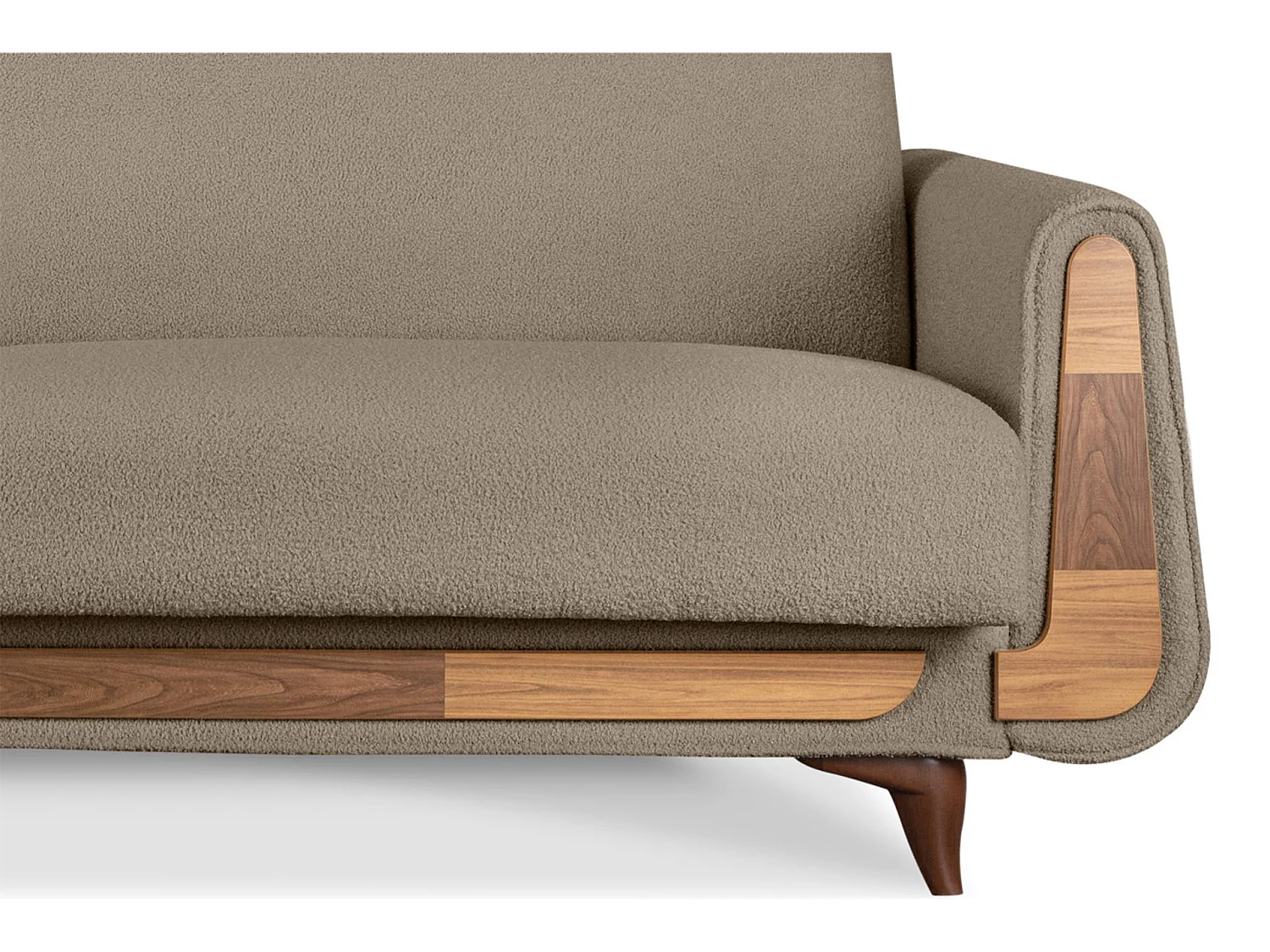 Schlafsofa GUSTAVO Schlafsofa - 3-Sitzer - Velours-Stoff - Braun