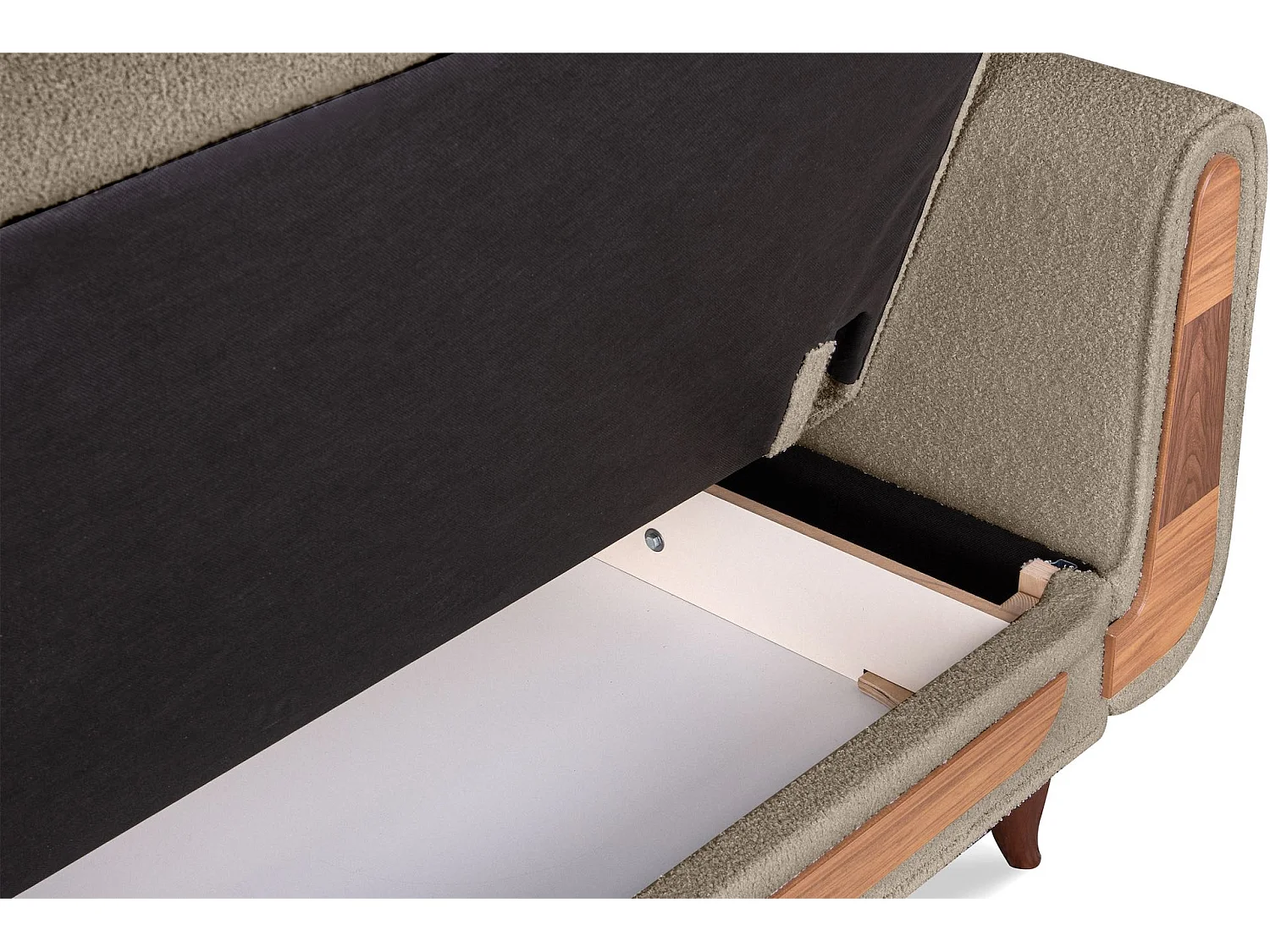 Schlafsofa GUSTAVO Schlafsofa - 3-Sitzer - Velours-Stoff - Braun