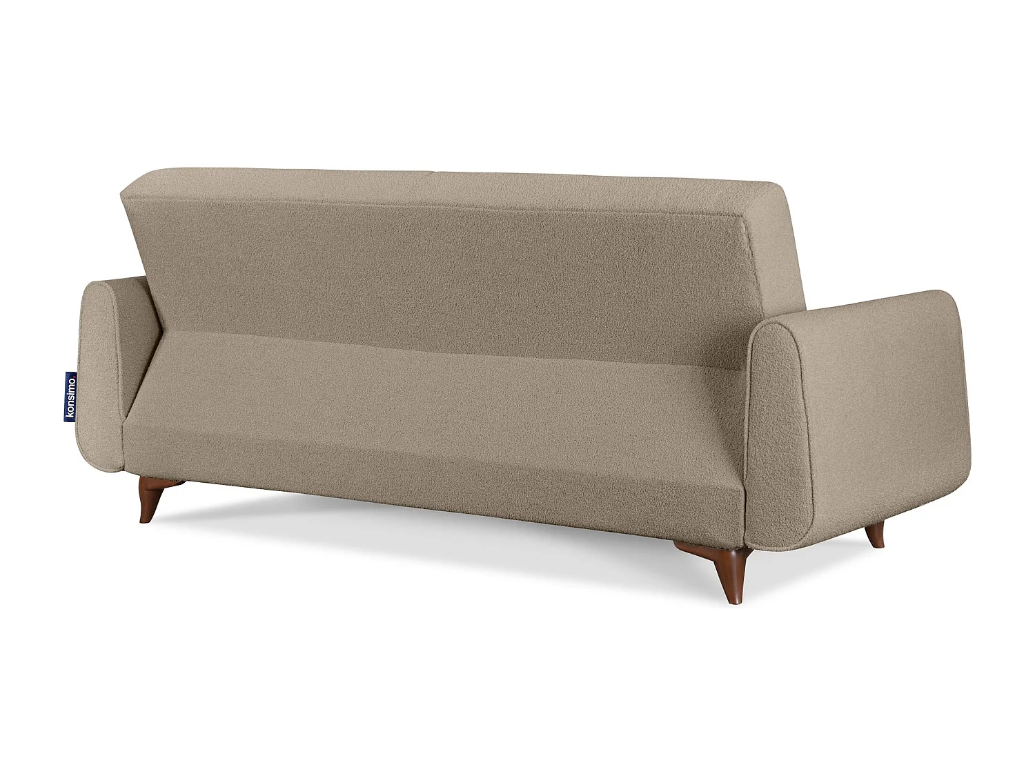 Schlafsofa GUSTAVO Schlafsofa - 3-Sitzer - Velours-Stoff - Graubeige