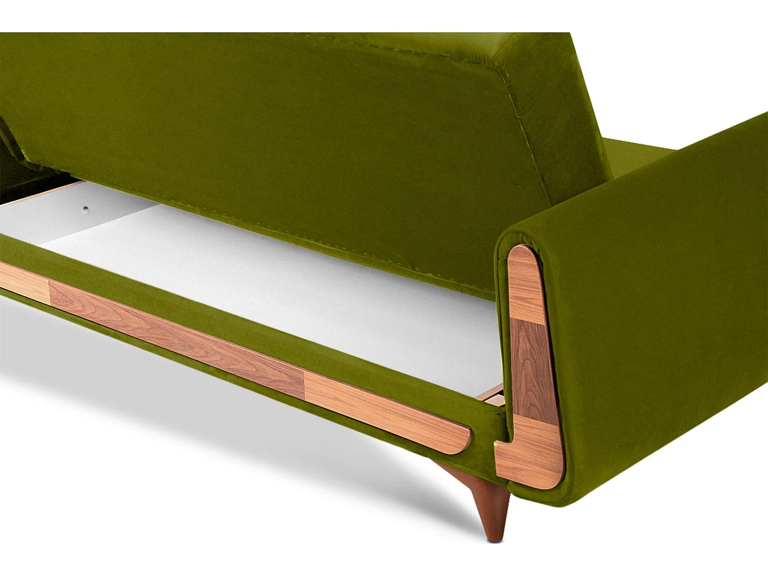 Schlafsofa GUSTAVO Schlafsofa - 3-Sitzer - Stoff Velours - Grün