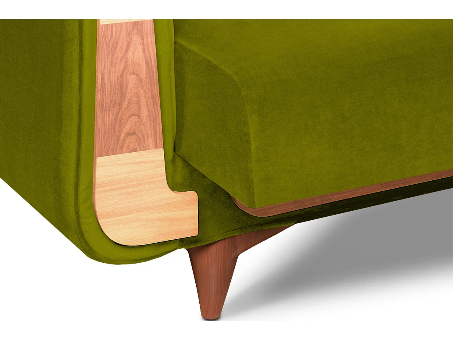 Schlafsofa GUSTAVO Schlafsofa - 3-Sitzer - Stoff Velours - Grün