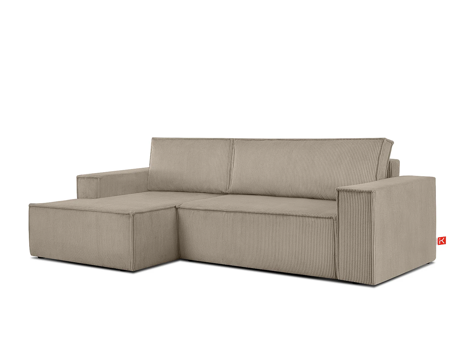 Ecksofa links - mit Schlaffunktion - in Pet Friendly Cord-Stoff - beige - NAPI