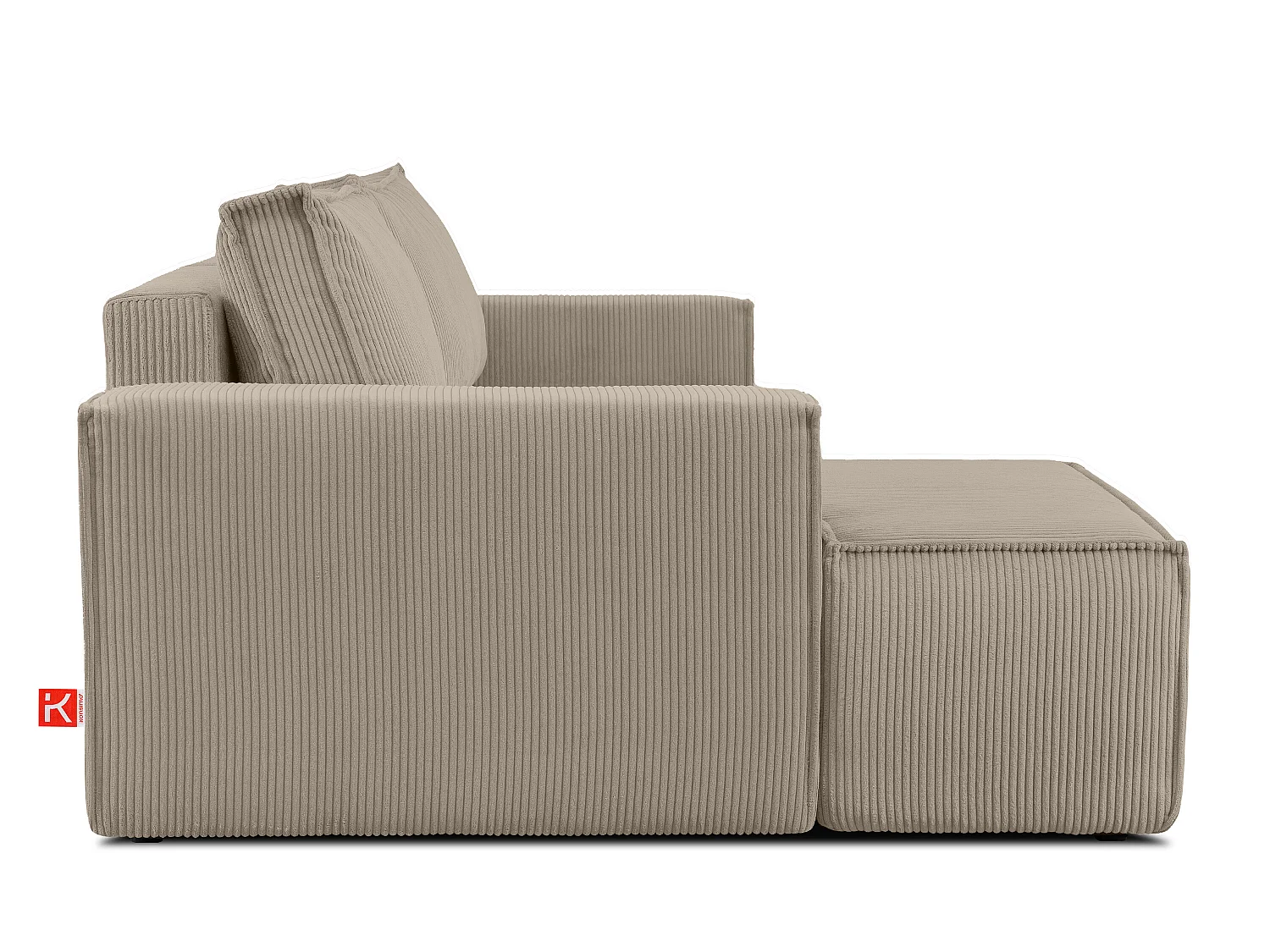 Ecksofa links - mit Schlaffunktion - in Pet Friendly Cord-Stoff - beige - NAPI