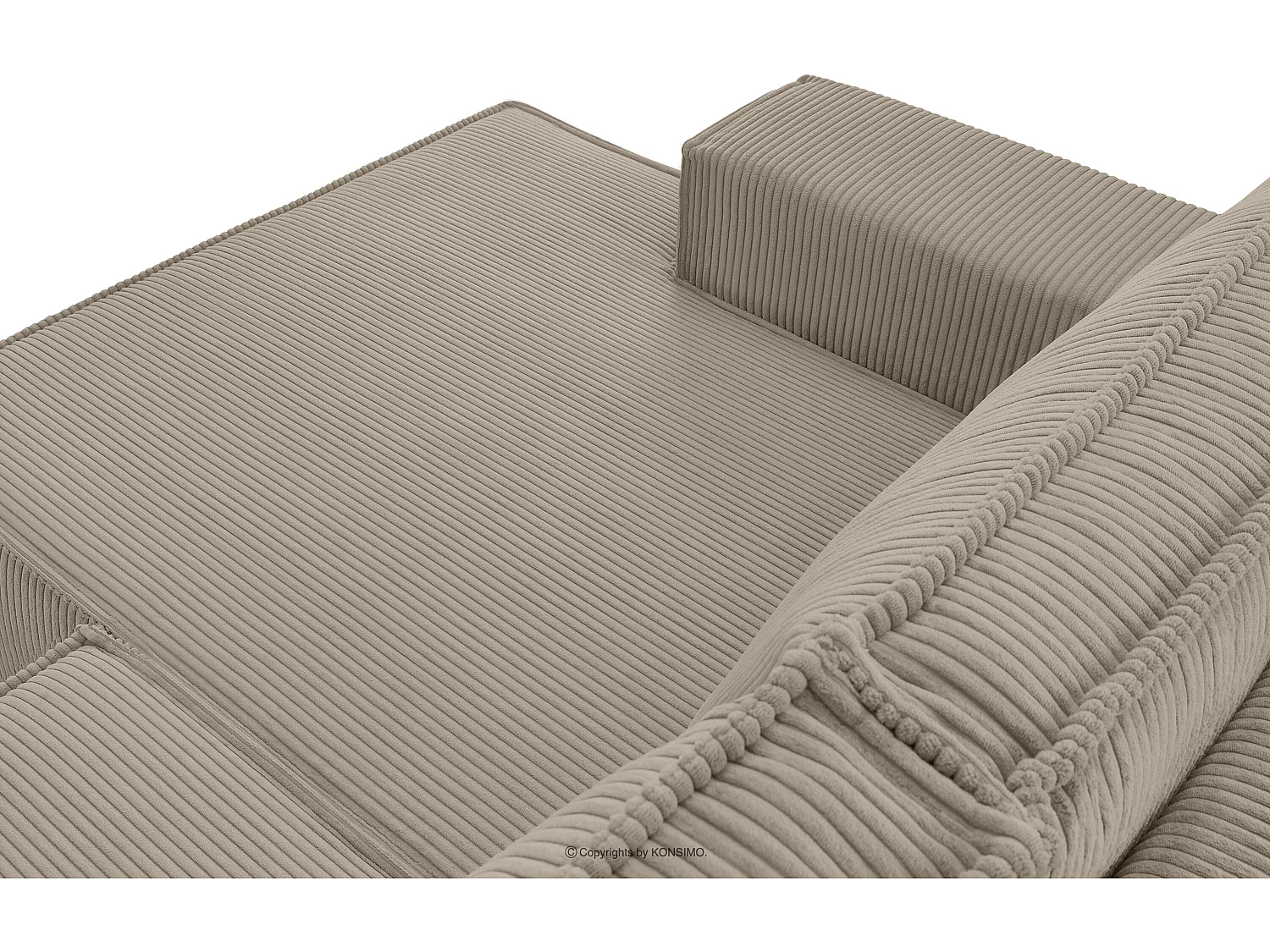 Ecksofa links - mit Schlaffunktion - in Pet Friendly Cord-Stoff - beige - NAPI