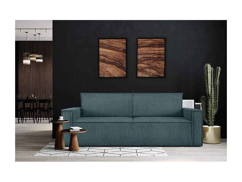 Schlafsofa in Pet Friendly Cord-Stoff - blau - NAPI