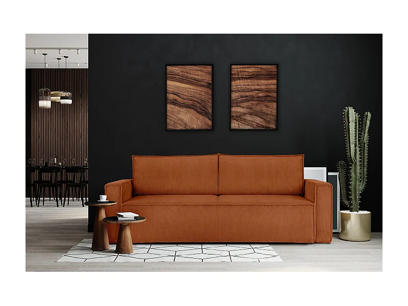 Schlafsofa in Pet Friendly Cord-Stoff - rot - NAPI