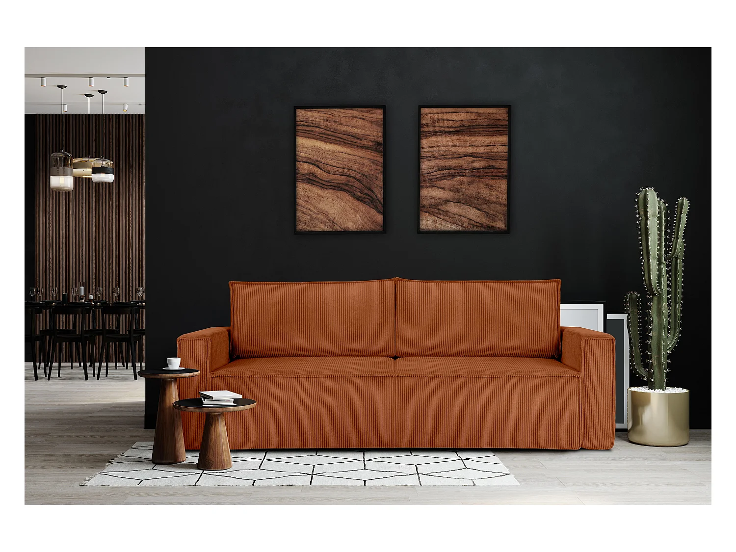 Schlafsofa in Pet Friendly Cord-Stoff - rot - NAPI