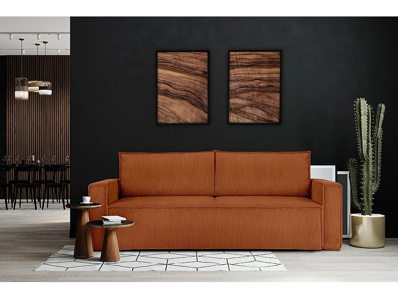 Schlafsofa in Pet Friendly Cord-Stoff - rot - NAPI