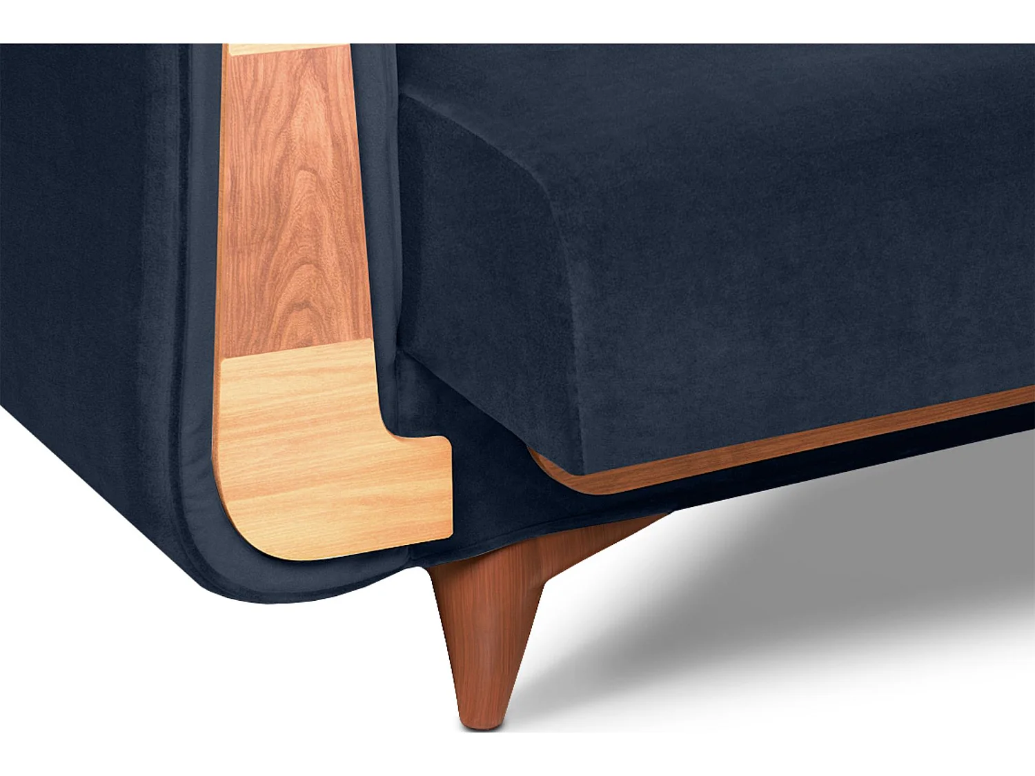 Schlafsofa GUSTAVO Schlafsofa - 3-Sitzer - Velours Stoff - Blau