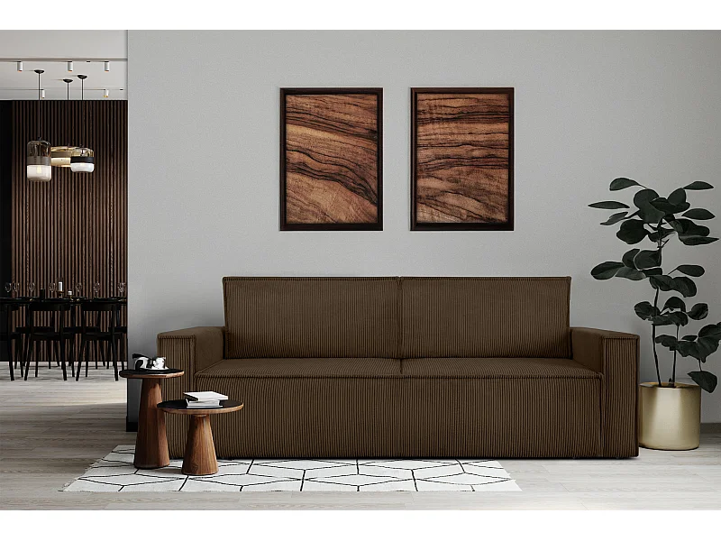 Schlafsofa in Pet Friendly Cord-Stoff - dunkelbraun - NAPI