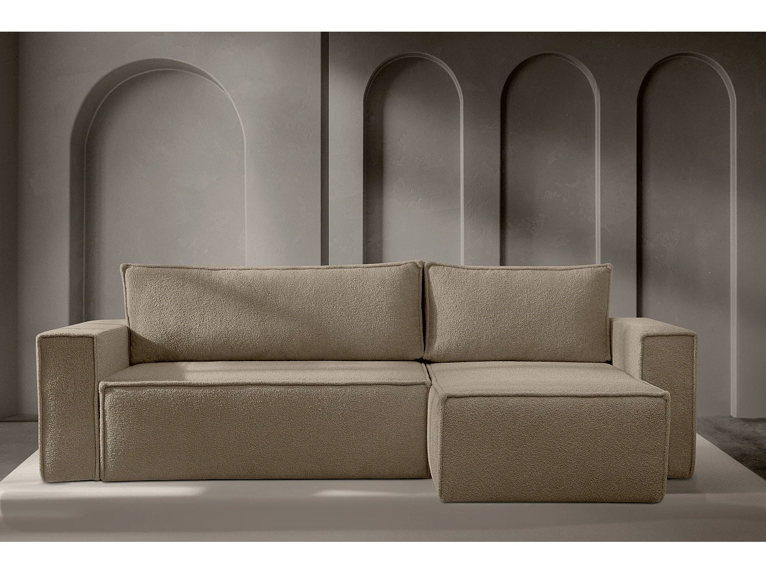 Ecksofa Big links/rechts - mit Schlaffunktion - Pet Friendly Stoff - graubeige - NAPI II