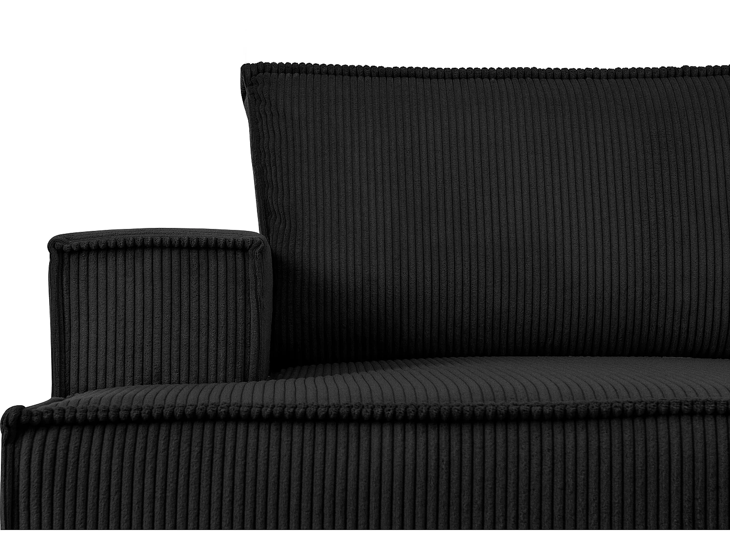 Ecksofa links - mit Schlaffunktion - in Pet Friendly Cord-Stoff - schwarz - NAPI