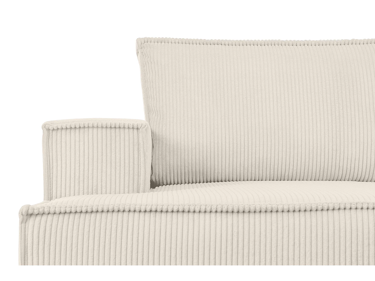 Ecksofa rechts - mit Schlaffunktion - in Pet Friendly Cord-Stoff - ecrufarben - NAPI