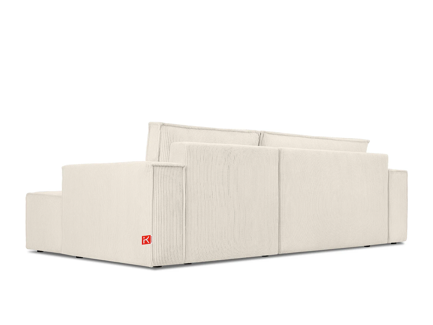 Ecksofa rechts - mit Schlaffunktion - in Pet Friendly Cord-Stoff - ecrufarben - NAPI