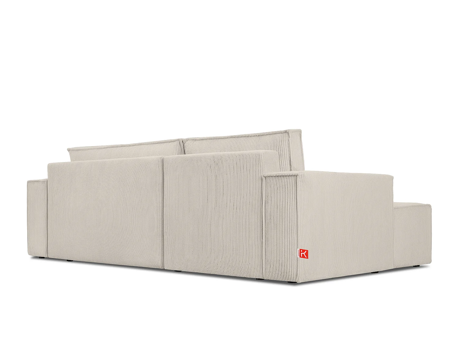 Ecksofa links - mit Schlaffunktion - in Pet Friendly Cord-Stoff - cremefarben - NAPI