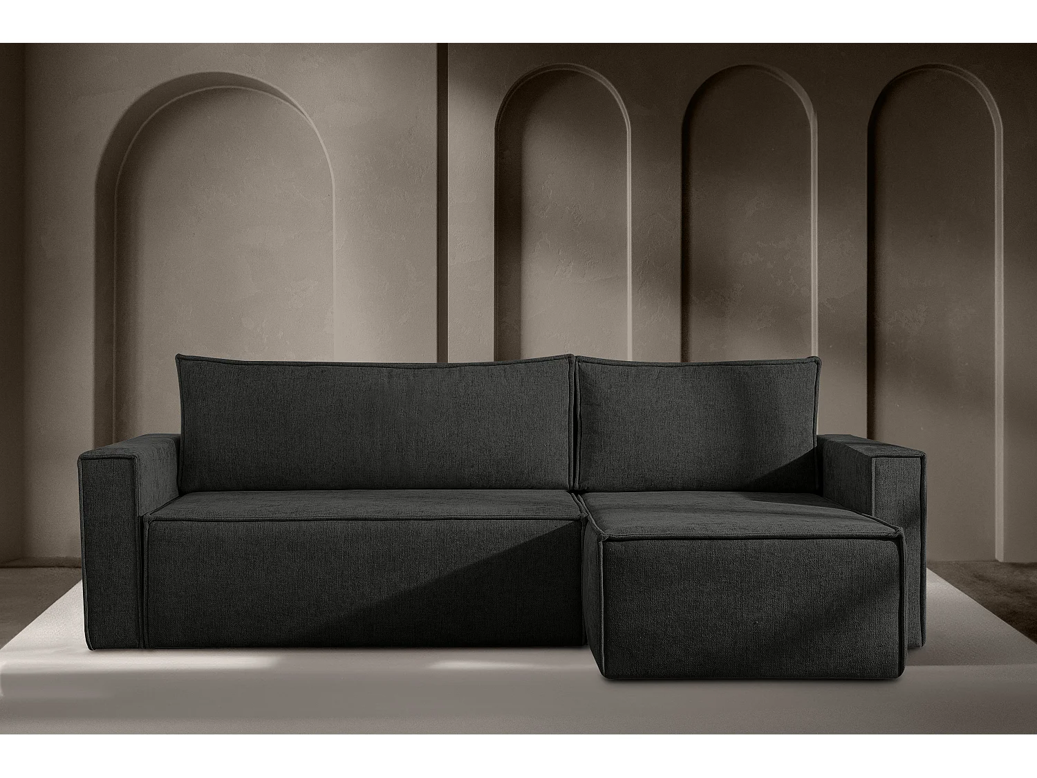 Universal Ecksofa links oder rechts - mit Schlaffunktion - Modern - anthrazit - NAPI II