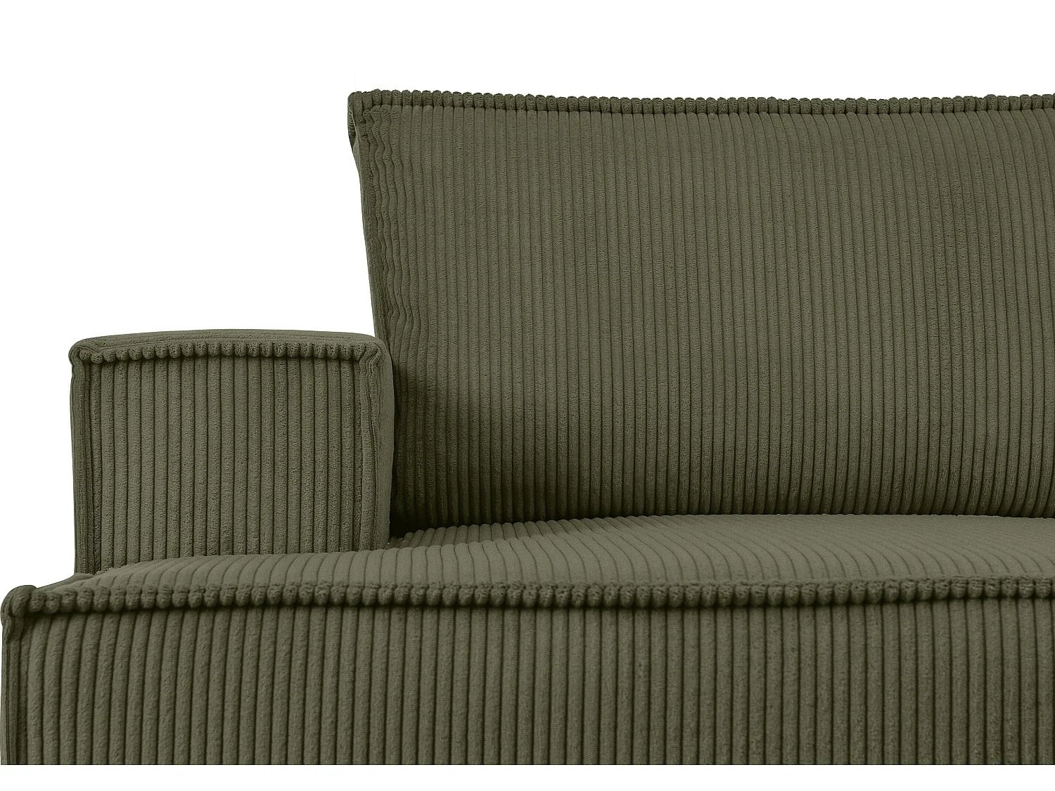 Ecksofa links - mit Schlaffunktion - in Pet Friendly Cord-Stoff - oliv - NAPI