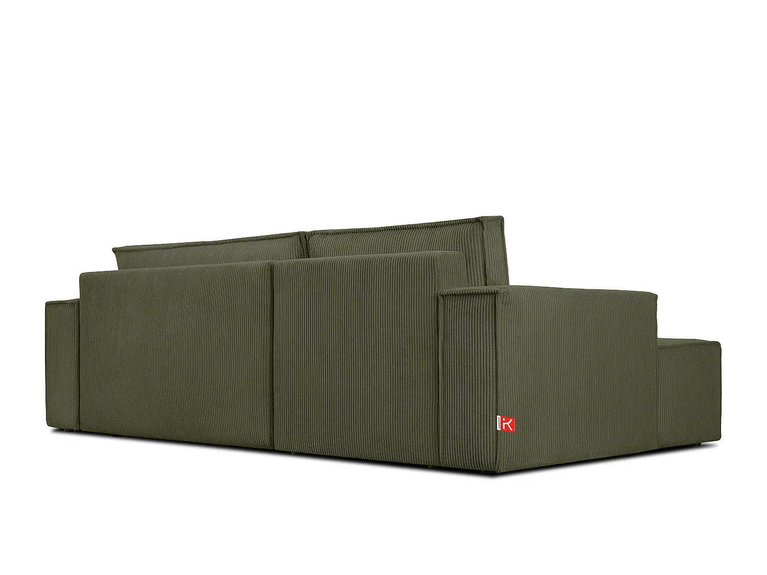 Ecksofa links - mit Schlaffunktion - in Pet Friendly Cord-Stoff - oliv - NAPI
