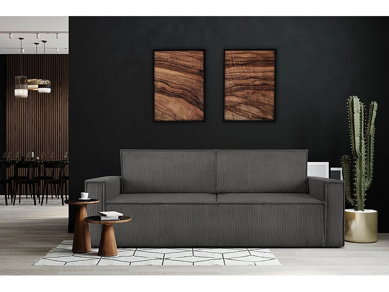 Schlafsofa in Pet Friendly Cord-Stoff - grau - NAPI