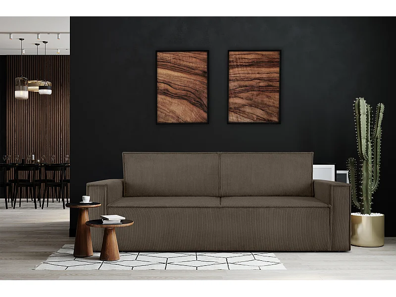 Schlafsofa in Pet Friendly Cord-Stoff - braun - NAPI