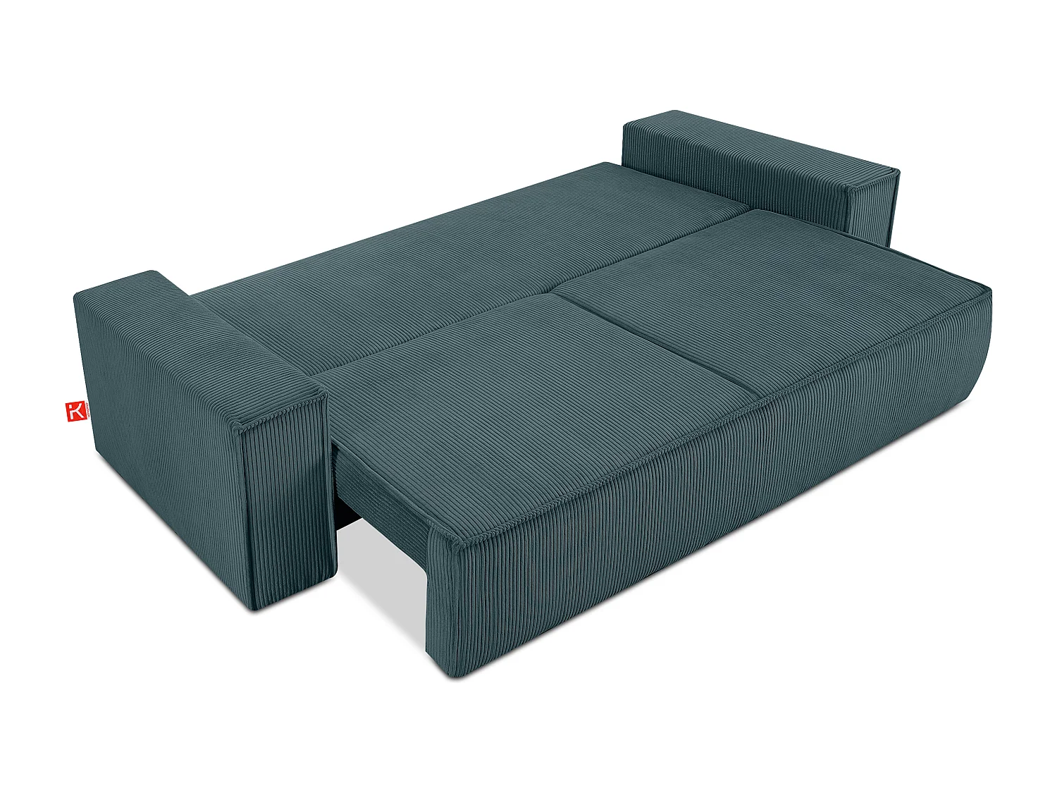 Sofa 3 Sitzer - mit Schlaffunktion - in Pet Friendly Cord-Stoff - Blau - NAPI