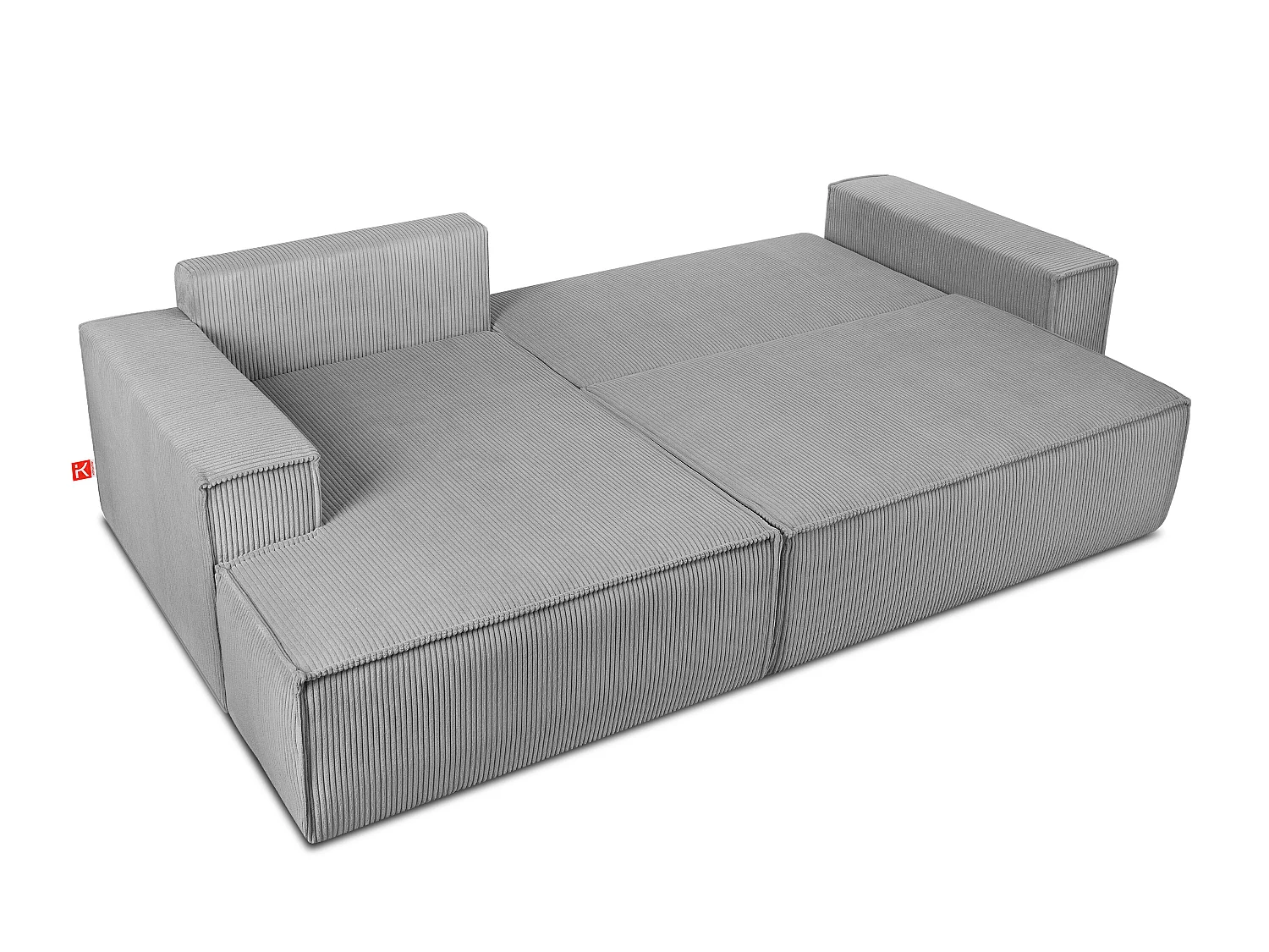 Ecksofa links - mit Schlaffunktion - in Pet Friendly Cord-Stoff - hellgrau - NAPI