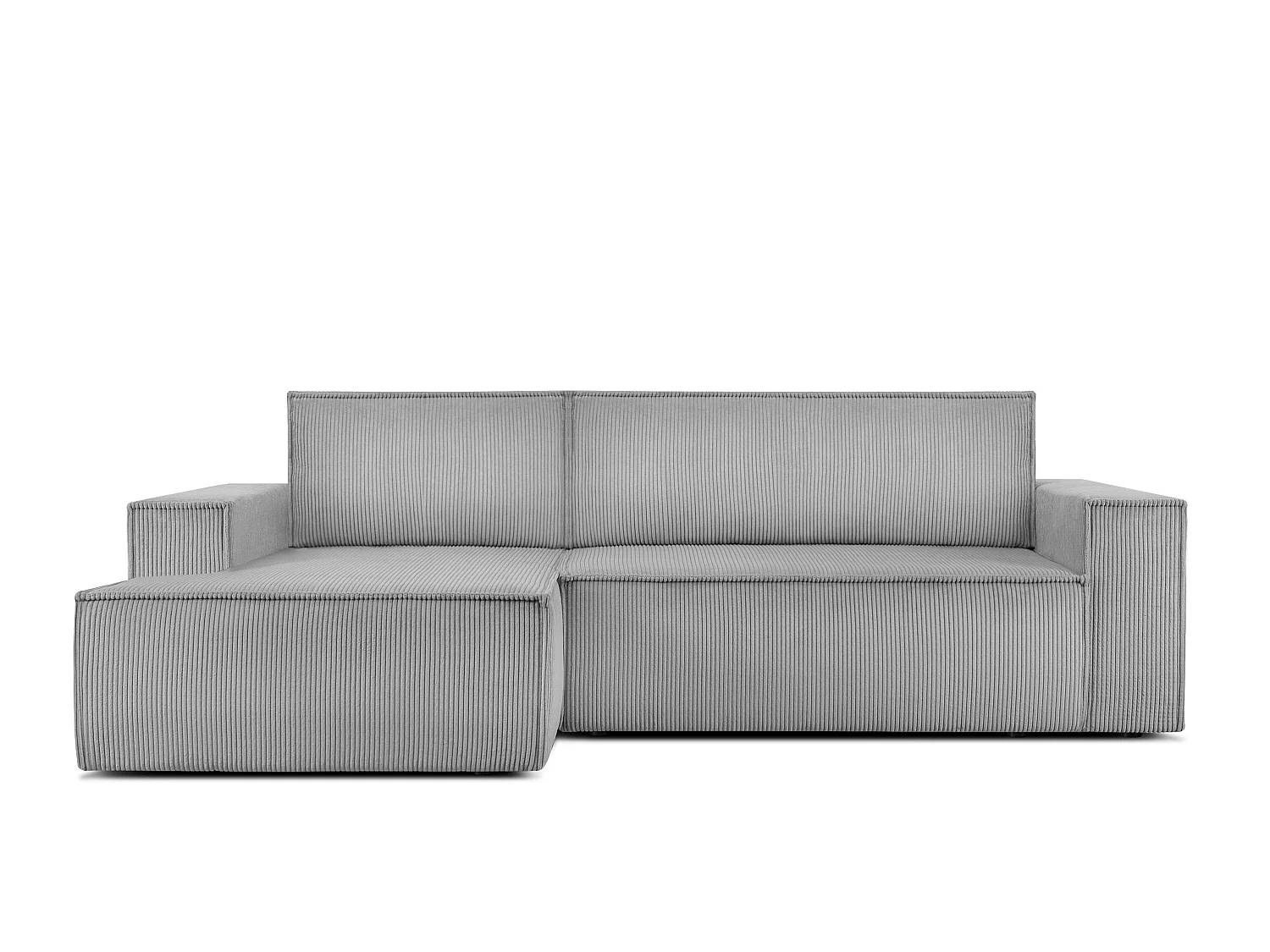 Ecksofa links - mit Schlaffunktion - in Pet Friendly Cord-Stoff - hellgrau - NAPI