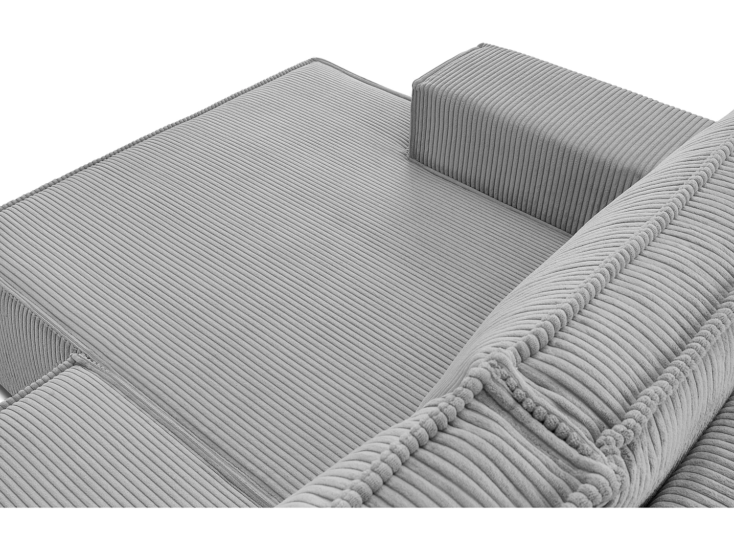 Ecksofa links - mit Schlaffunktion - in Pet Friendly Cord-Stoff - hellgrau - NAPI