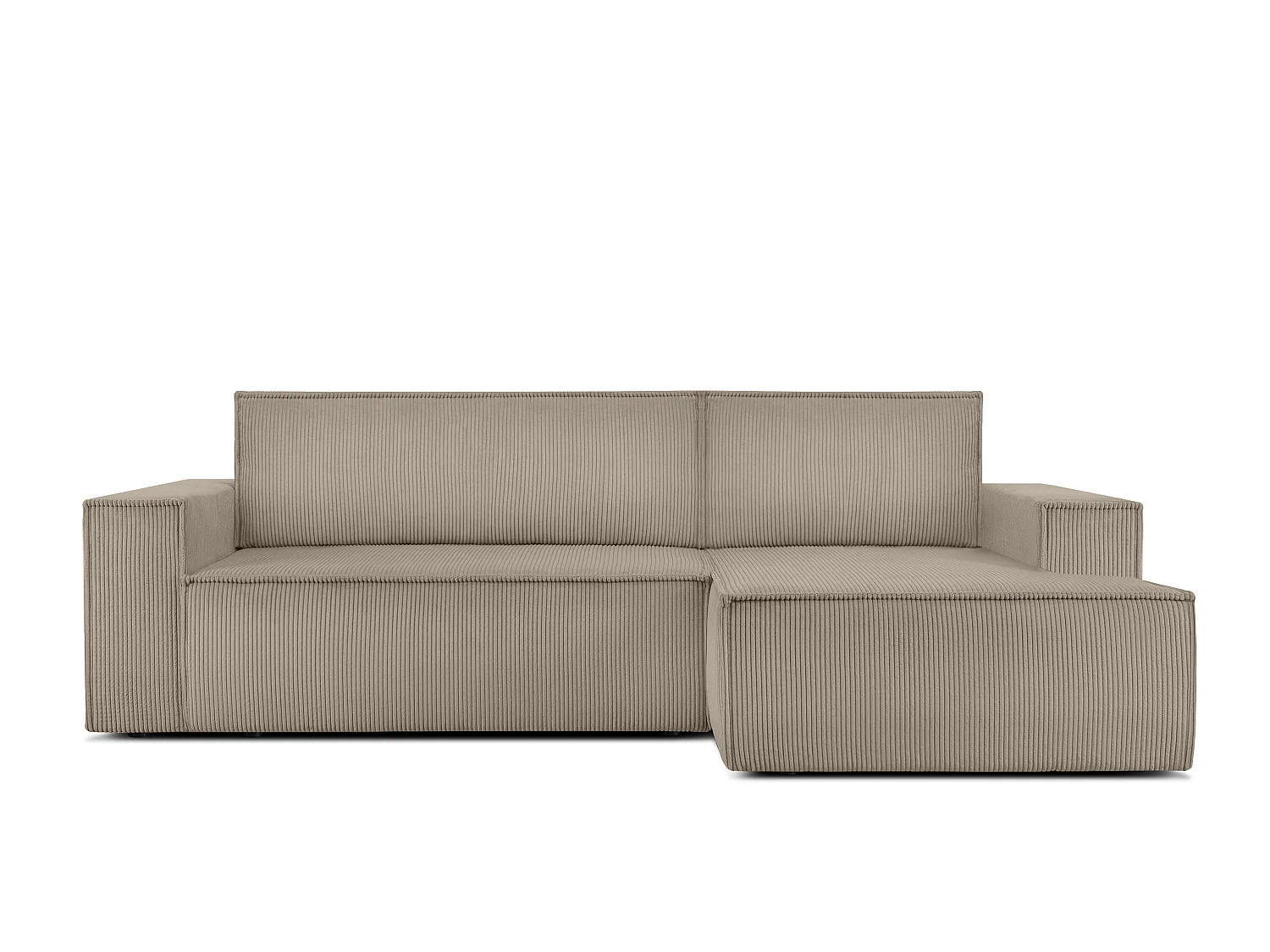 Ecksofa rechts - mit Schlaffunktion - in Pet Friendly Cord-Stoff - beige - NAPI