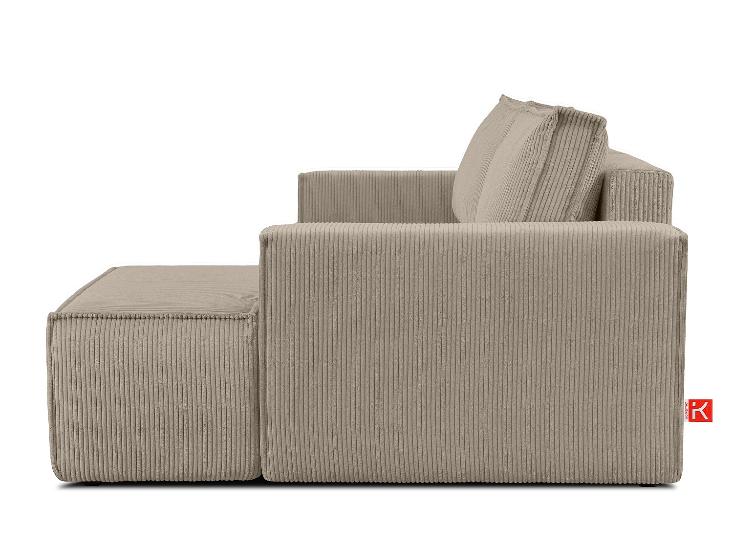 Ecksofa rechts - mit Schlaffunktion - in Pet Friendly Cord-Stoff - beige - NAPI