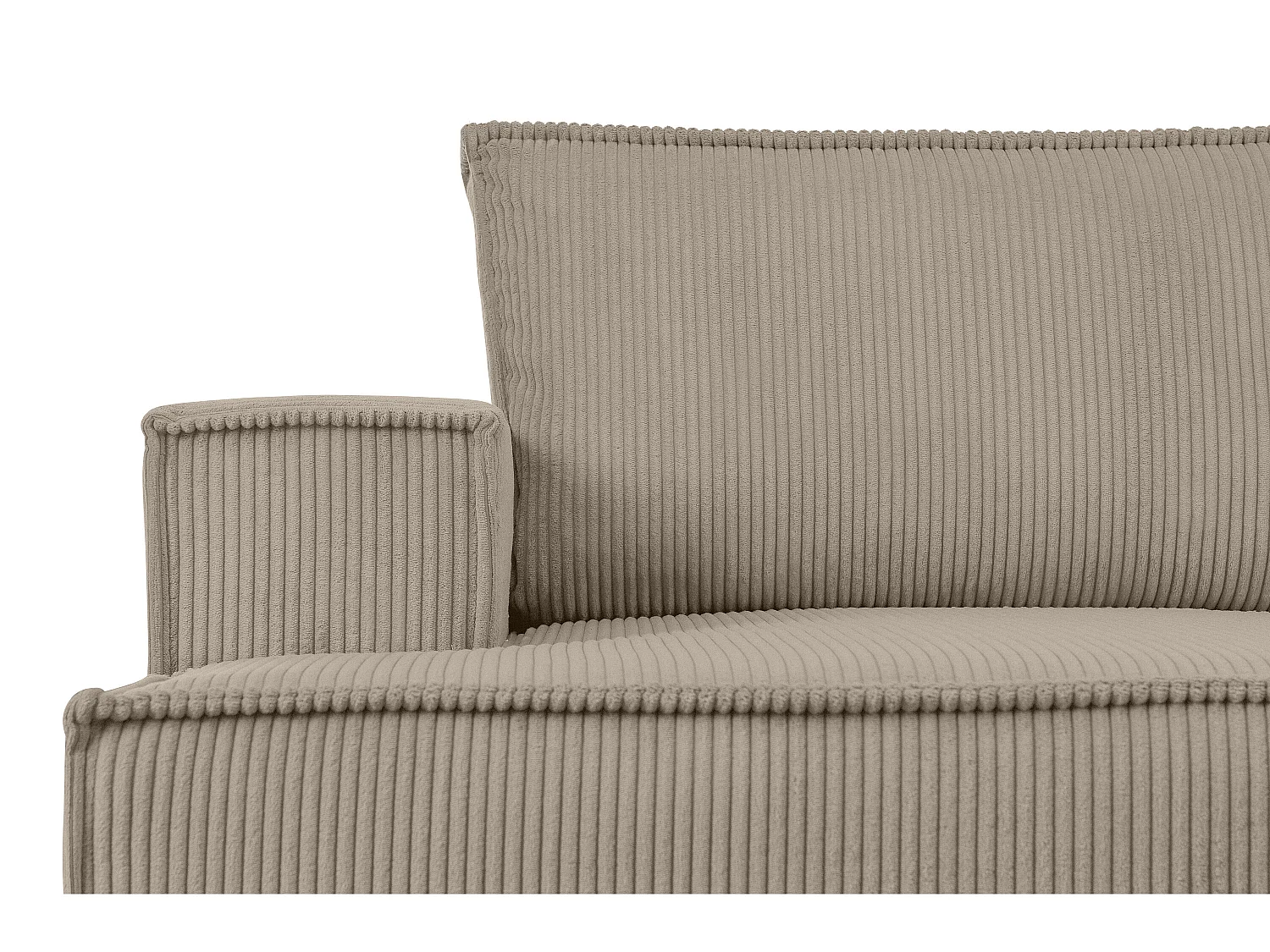 Ecksofa rechts - mit Schlaffunktion - in Pet Friendly Cord-Stoff - beige - NAPI