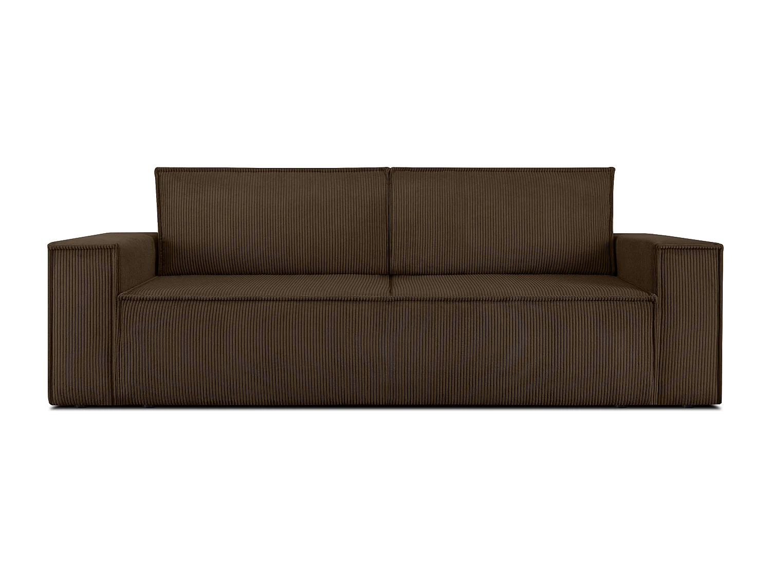 Sofa 3 Sitzer - mit Schlaffunktion - in Pet Friendly Cord-Stoff - dunkelbraun - NAPI