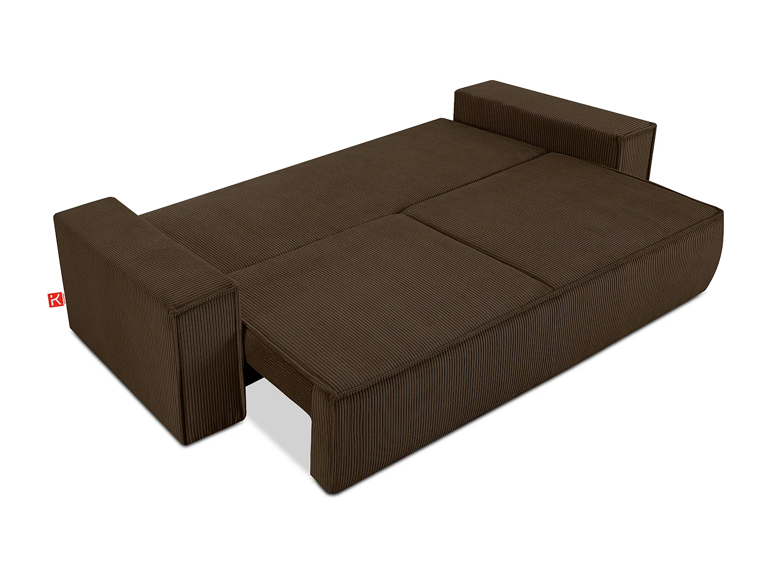 Sofa 3 Sitzer - mit Schlaffunktion - in Pet Friendly Cord-Stoff - dunkelbraun - NAPI