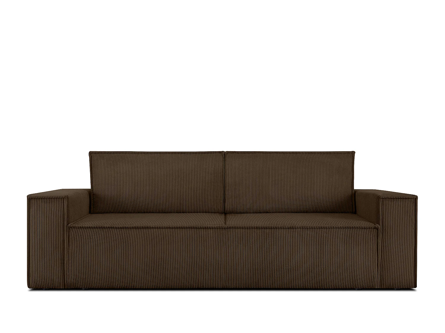 Sofa 3 Sitzer - mit Schlaffunktion - in Pet Friendly Cord-Stoff - dunkelbraun - NAPI