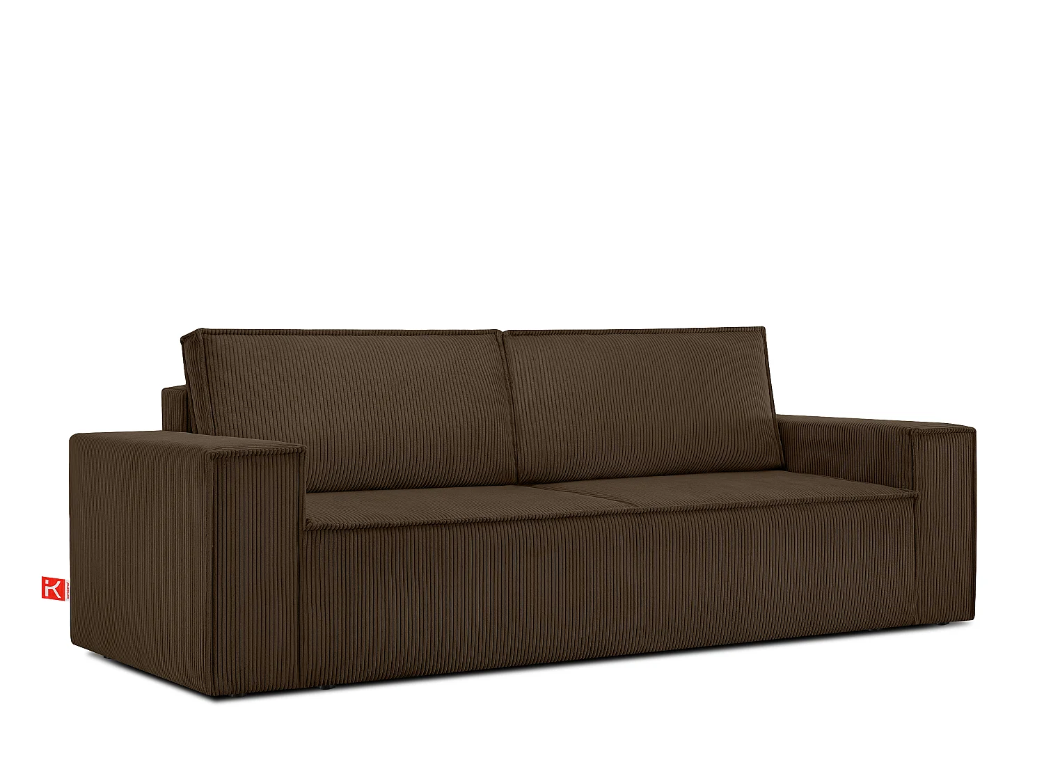 Sofa 3 Sitzer - mit Schlaffunktion - in Pet Friendly Cord-Stoff - dunkelbraun - NAPI